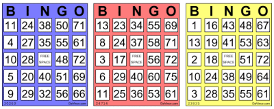 Image of bingo cards generated by pdfbingo